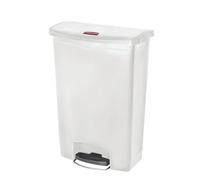 Rubbermaid Slim Jim Step on Bin Front Pedal in White Plastic - Rectangular - 90L