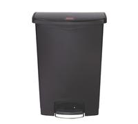 Rubbermaid Slim Jim Step On Black Front Step Resin Bin 90Ltr (Each)