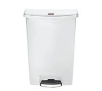 Rubbermaid Slim Jim Step On White Front Step Resin Bin 90Ltr (Each)