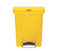 Rubbermaid Slim Jim Step On Yellow Front Step Resin Bin 30Ltr (Each)