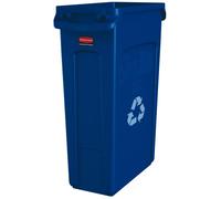 Rubbermaid Slim Jim Vented Container Recycling Bin 87 Litre - Blue