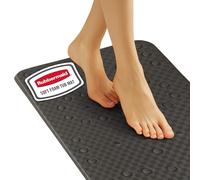 Rubbermaid Soft Foam Tub Mat, Non-Slip Bath Mat with Quick-Drain Holes, 35.88 x 17 Inch Shower Mat for Inside Bathtub or Shower, Black