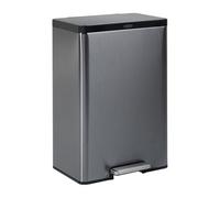 Rubbermaid Stainless Steel Metal Step-On Bin 45 L Charcoal - Pedal-Operated Waste Container For Home or Kitchen - 2112520