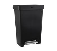 Rubbermaid Step-On Kitchen Trash Can with Lid, 12.4 Gallon, Black, Garbage Container for Home/Kitchen/Apartment/Garage