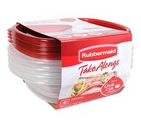 Rubbermaid TakeAlongs Sandwich Food Storage Containers, 2.9 Cup, Tint Chili, 4 Count