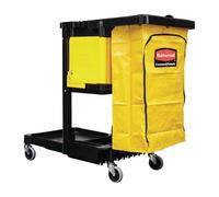 Rubbermaid Traditional Janitorial Cleaning Cart with Yellow Bag and Zip - L658