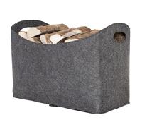 Rubberneck Felt Firewood Basket XL with Handles for Wood, Newspapers, Magazines, 54 x 39 x 30 cm, Anthracite