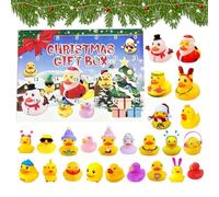 Rubbers Advent 2025 - Holiday Countdown Gift Set, Decorative Mini Rubber Ducks, Colorful Bath Figures to Collect, Fun Festival Ornament Box | For