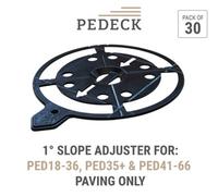 Rubbertech Pedeck 1 Degree Slope Adjusters - Compatible With Ped18-36, Ped35+ & Ped41-66 Paving Pedestals Only - Pack Of 30
