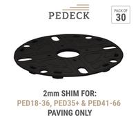 Rubbertech Pedeck 2mm Acoustic Shims - Compatible With Ped18-36, Ped35+ & Ped41-66 Paving Pedestals Only - Pack Of 30