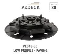 Rubbertech Pedeck Ped18-36 Low Profile Paving Pedestals 18-36mm - Raised Paving Supports - Pack Of 30