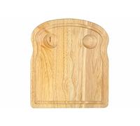 Rubberwood Breakfast Serving Tray with Egg and Cheese Board Holder Versatile Bread and Toast Lap Tray (24.5cm x 20.5cm x 1.4cm) (1)