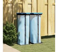Rubbish Bag Holder 2pcs Black/Blue 28x28x85cm PP Collapsible 120L Capacity Set