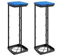 Rubbish Bag Holders Bag Stand Sack Holders 2 pcs Black and Blue PP vidaXL