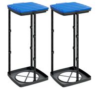 Rubbish Bag Holders Bag Stand Sack Holders 2 pcs Black and Blue PP vidaXL