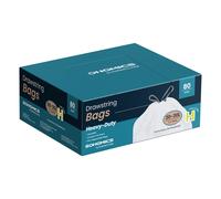 SONGMICS Bin Bags, 30 L Rubbish Bags with Drawstrings, 80 Pieces, Liner Code H, Heavy-Duty, Quick-Dispense Box, Cream White KRB031A02