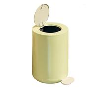 rubbish bin Foot Pedal Round Tr Can, Soft Close Step Garbage Can with Removable Inner Bin, 12/15L Modern Tr Can with Lid for Living Room, Bedroo