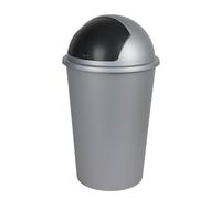 Rubbish Bin Grey 50L Sliding Cover Trash Can Garbage Collectors Waste Basket