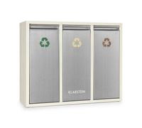 Rubbish Bin Waste Dustbin Sorting Recycling Stainless Steel 3x Colour Coded 45L