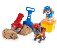 Rubble & Crew, Charger and Wheeler Action Figures Set, with 85.05g of Kinetic Build-It Sand and 2 Handheld Building Toys, Kids’ Toys for ages 3 and up