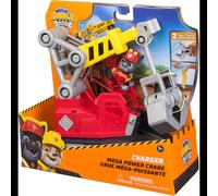 Rubble & Crew Charger's Mega Power Crane, Toy Truck with Charger Figure and 2 Detachable Tools, PAW Patrol Kids Toys for Boys and Girls Ages 3 and Up.