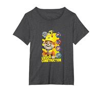 Rubble & Crew Under Construction T-Shirt, Women's Plus, Dark Heather Grey, 2X
