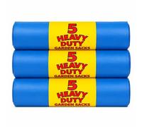 Rubble Sacks - Roll of 5 Heavy Duty Bags for Building Waste, DIY, Garden Clear-Up and Household Projects (3 Rolls 15 Sacks)