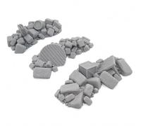 Rubble Scatter Terrain - 3-Piece Debris Set for 28-32mm Wargames Scenery for Tabletop, Fantasy & War Game Miniatures