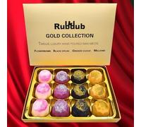 Rubdub Gold Selection Luxury Perfume Wax Melt Gift Box | Strong Scented Soy Wax Melts | Millions, Black Opium, Grande Cloud, and Flower Explosion Scents | Handmade in the UK | Vegan & Cruelty-Free