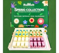 Rubdub Spring Wax Melts - 4 x 60g Soy Wax Melts - 240g XL Gift Set - Rose Wonderland - April Showers - Dovely - Strong Scented Wax Melts - Handmade in Kent
