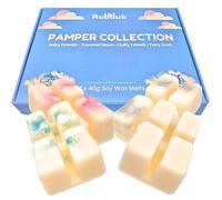 Rubdub Strong Wax Melts Gift Set - 4 x 40g Soy Wax Melt Snap Bars (Fluffy Towels, Coconut Moon, Fairy Dust & Baby Powder) | Over 120 Hours Burn Time | Highly Scented | Handmade in the UK