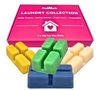 Rubdub Strong Wax Melts Gift Set - 4 x 40g Soy Wax Melt Snap Bars (Fresh Linen, Fluffy Towels, Spring Awake & Fresh Stoppables) | Highly Scented & Long Lasting | Handmade in the UK