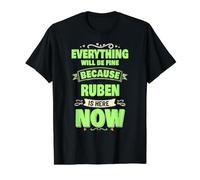 Ruben is Here Now Personalized Name Ruben Value Graphic T-Shirt, Men, Black, S
