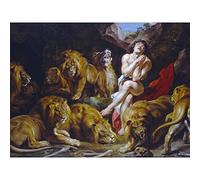 Rubens Daniel In The Lions Den Large Wall Art Print Canvas Premium Poster Mural