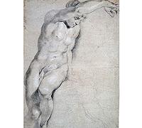 Rubens Psyche Nude Black And White Sketch Art Print Canvas Premium Wall Decor Poster Mural