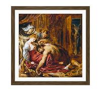 Rubens Samson And Delilah Square Wooden Framed Wall Art Print Picture 16X16 Inch