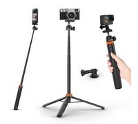 Rubesee Selfie Stick Tripod for Gopro Camera, 62" Extendable Tripod Stand with 360° Ball Head 1/4" Screw, Portable Lightweight Camera Tripod for GoPro Max Hero 13 12 11 10 9 8 DJI OSMO Action Camera