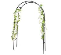 RUBFAC 7.9Ft Metal Garden Arch, Wedding & Event Decoration, Garden Trellis for Climbing Plants, Easy Assembly, Black