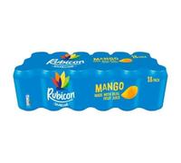 Rubicon 18 Pack Sparkling Mango Flavoured Fizzy Drink with Real Fruit Juice, Handpicked Fruits for a Temptingly Intense Taste "Made of Different Stuff" - 18 x 330ml Cans