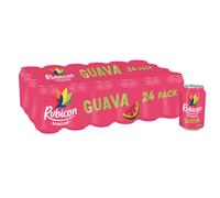 Rubicon 24 Pack Sparkling Guava Flavoured Fizzy Drink with Real Fruit Juice, Handpicked Fruits for a Temptingly Intense Taste "Made of Different