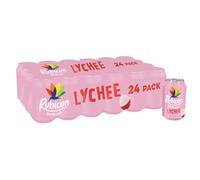 Rubicon 24 Pack Sparkling Lychee Flavoured Fizzy Drink with Real Fruit Juice, Handpicked Fruits for a Temptingly Intense Taste "Made of Different