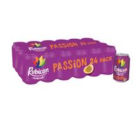 Rubicon 24 Pack Sparkling Passion Flavoured Fizzy Drink with Real Fruit Jui