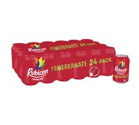 Rubicon 24 Pack Sparkling Pomegranate Flavoured Fizzy Drink with Real Fruit Juice, Handpicked Fruits for a Temptingly Intense Taste "Made of Different