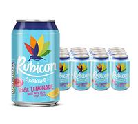 Rubicon 24 Pack Sparkling Rose Lemonade, Flavoured Fizzy Drink, Refresh your routine with Rose Lemonade "Life Just Got Rosier" - 24 x 330ml Cans