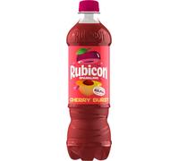 Rubicon Cherry Burst Sparkling Fruit Soft Drink, 12 Pack, 500ml Bottles | Juicy cherry-flavoured soft drink made with real fruit juice for a bold berry taste.
