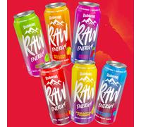 Rubicon RAW Zero Added Sugar 12 Pack Cherry & Raspberry 500ml Energy Drink, Made with Real Fruit Juice, High caffeine with B-Vitamins, Reduce Tiredne