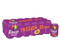 Rubicon Sparkling Fizzy Drink with Real Fruit Juice 330 ml Multipack Cans, Passion, 18 Pack