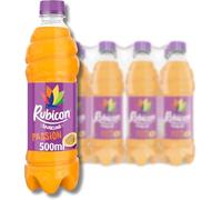 Rubicon Sparkling Passion Flavoured Fizzy Drink with Real Fruit Juice, Handpicked Fruits for a Temptingly Intense Taste "Made of Different Stuff" - 12 x 500ml Bottles