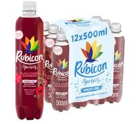 Rubicon Spring 12 Pack Black Cherry Raspberry, Sparkling Spring Water with Real Fruit Juice & Natural Flavours, Only 13 Calories - 12 x 500ml Multipa