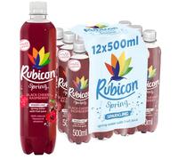 Rubicon Spring 12 Pack Black Cherry Raspberry, Sparkling Spring Water with Real Fruit Juice & Natural Flavours, Only 13 Calories - 12 x 500ml Multipack Bottles